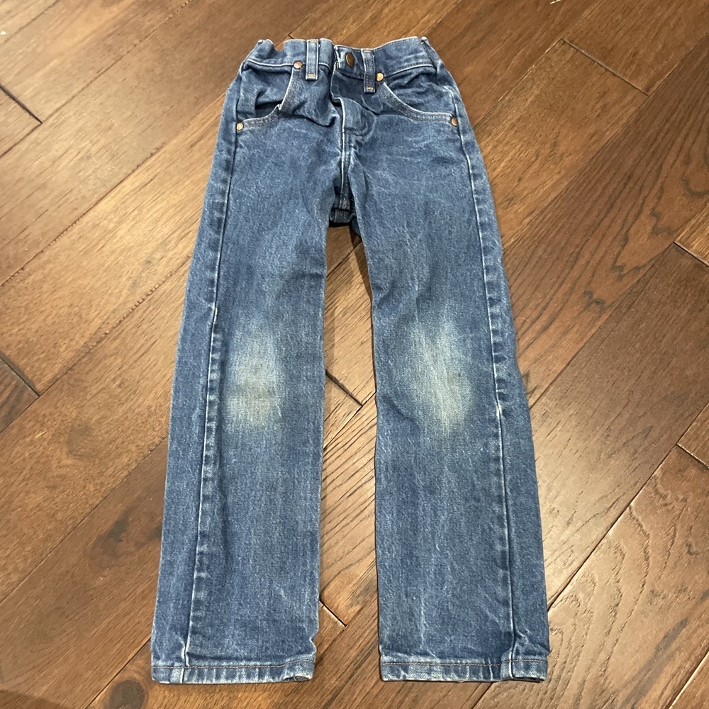 Wrangler Boys Size 5 Reg Bootcut Blue Jeans Adjustable Waist Denim Pants